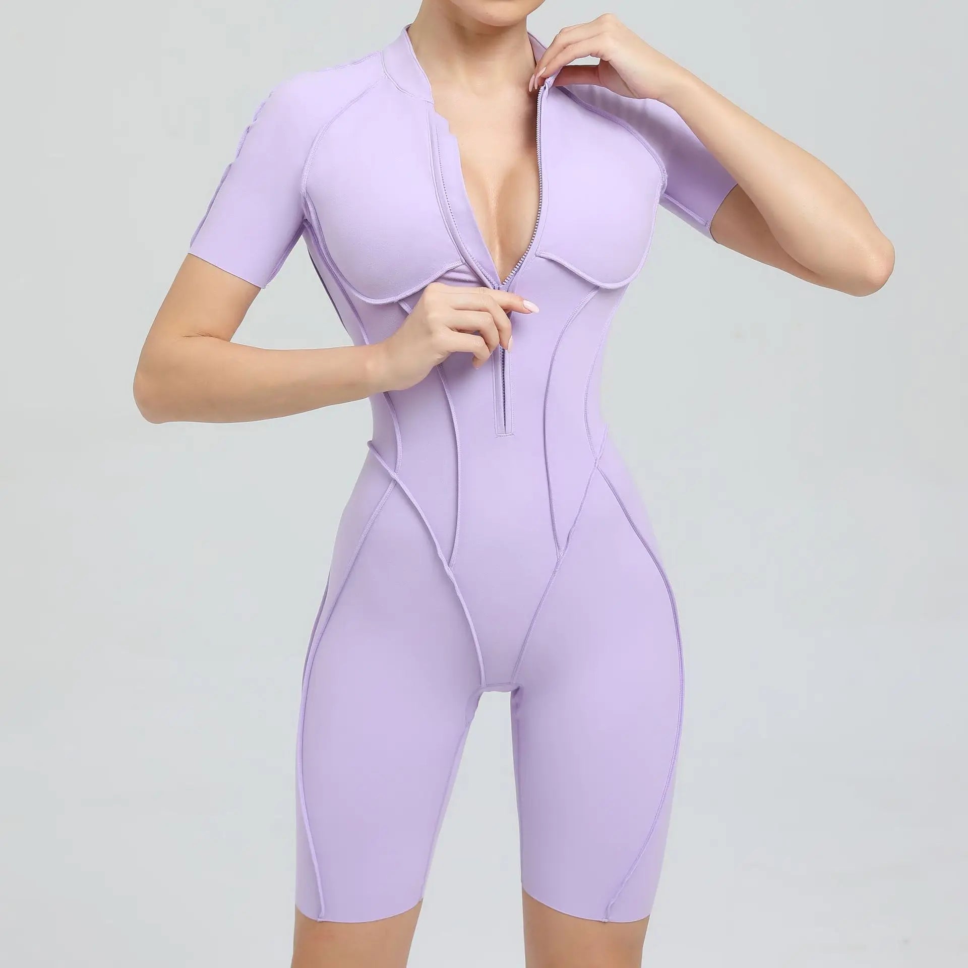 Women's Sports Jumpsuit Zipper Yoga Set Fitness Combination Lift Buttocks Bare Back Gym Sexy Sports Jumpsuit Gym Romper