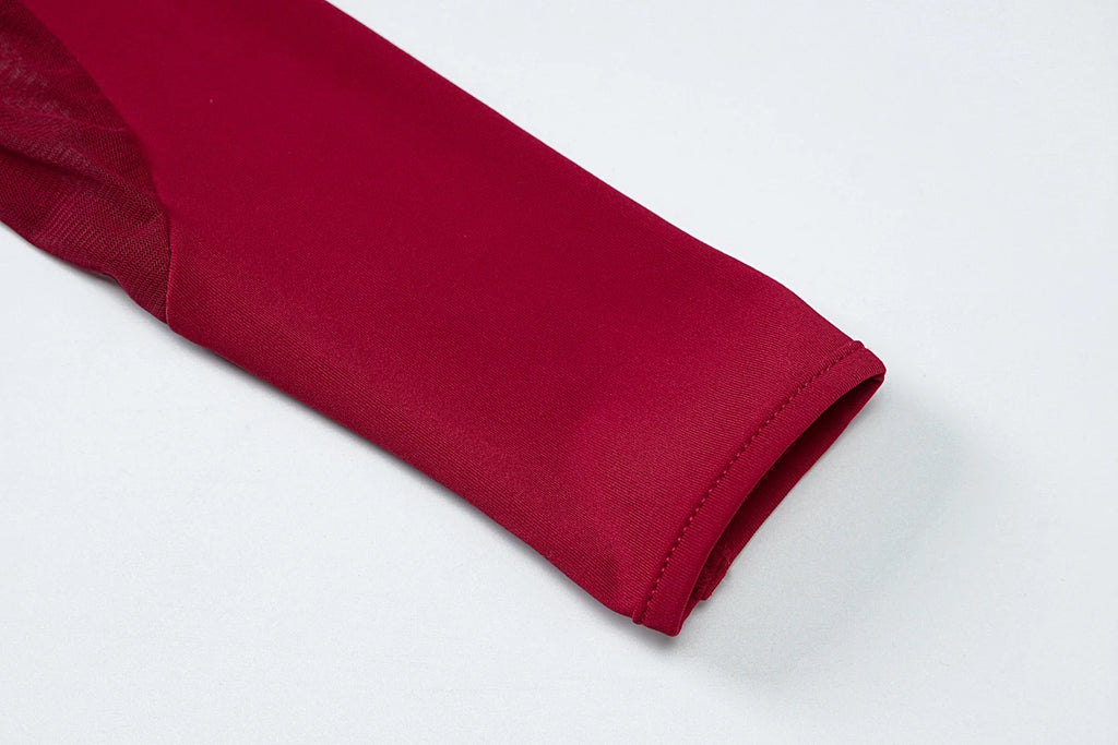 Hugcitar 2024 Turtleneck Long Sleeve Black See Through Sexy Bodycon Bodysuit Spring Summer Women New Outfit Festival Nightclub