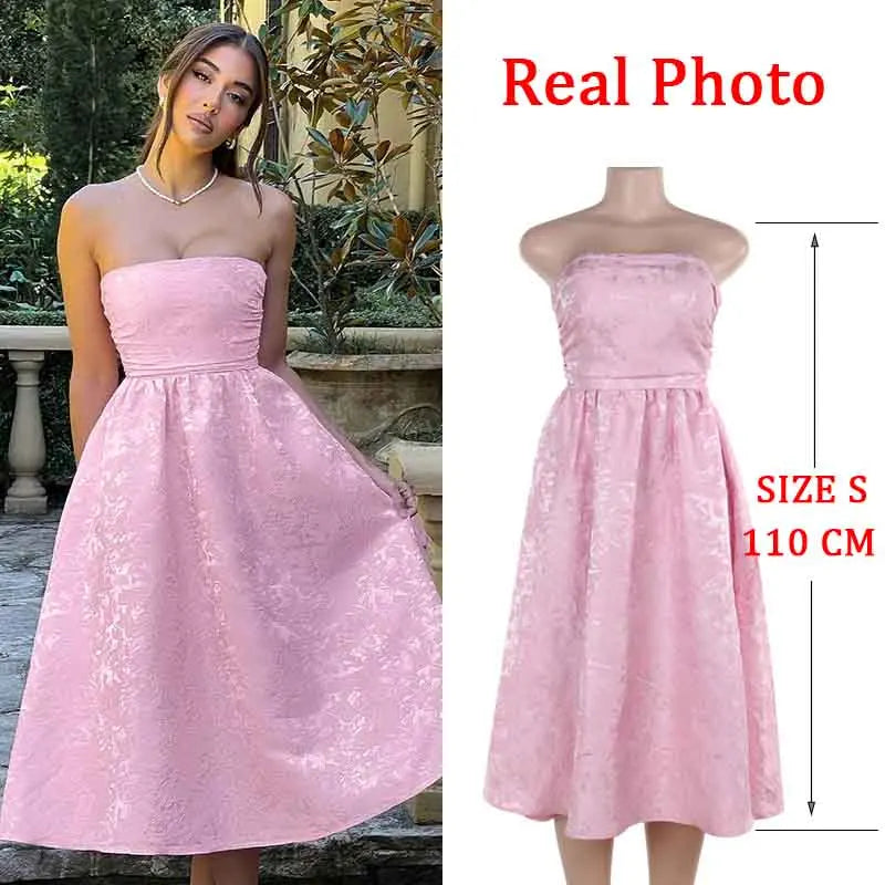 NIDANSSI White Jacquard Pleated Evening Party Dress Women Robes Backless Elegant Sexy Dress Bodycon Long Summer Dress Vestidos