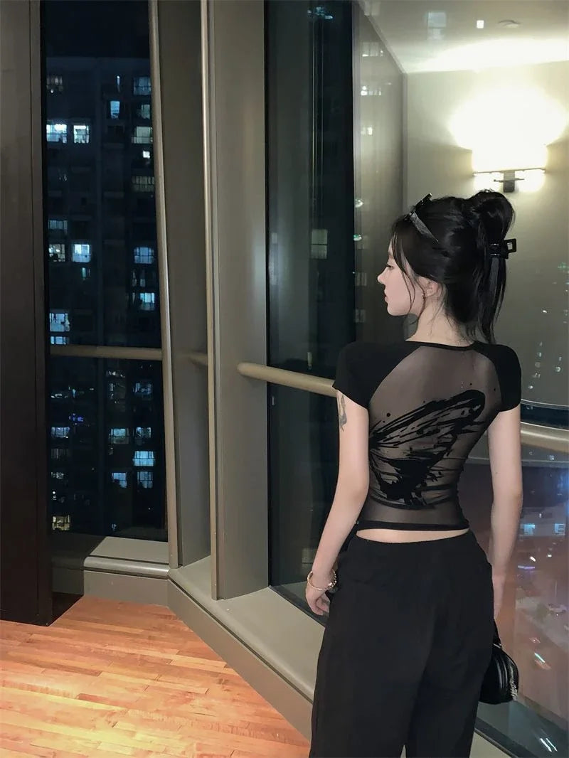 Sexy Women's T-shirt Short Sleeve Female Top Aesthetic Clothing One Pieces Korean Reviews Clothes Clearance Cheap Many Youthful