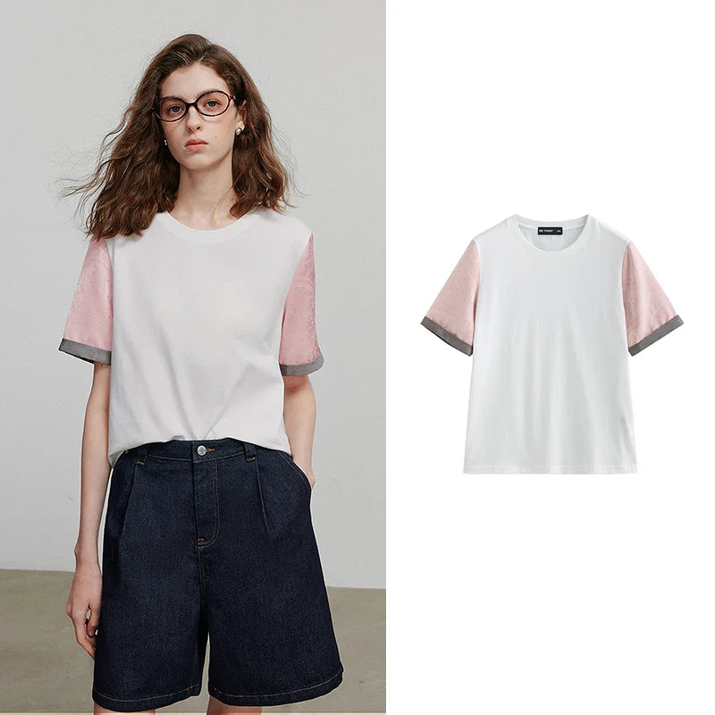 TOYOUTH Women Short Sleeve T shirt 2025 Summer New Casual Tops 8521048