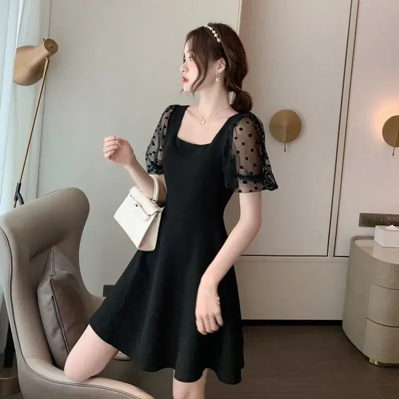 Midi Woman Dress Backless Dresses for Women Black Open Back Mesh Cheap Casual Elegant Chic on Sales Promotion Sensual Sexy Party