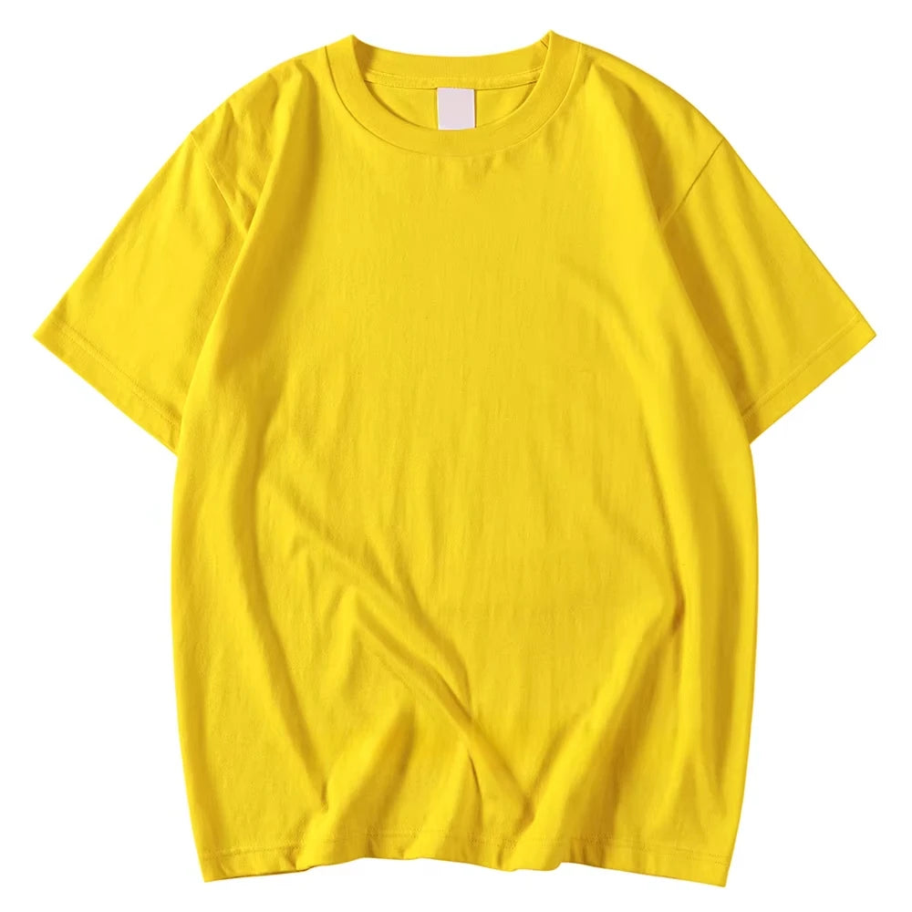 New Candy Color 100% Cotton T-Shirts Men Women 14 Colors Oversized Short Sleeves High Quality Brand Tee Clothing Soft T Shirts