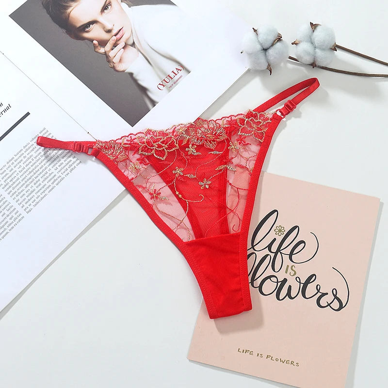 Women Lace Thong G-string Panties Sexy Floral Underwear Transparent Women's Panties Female Underpants Lingerie
