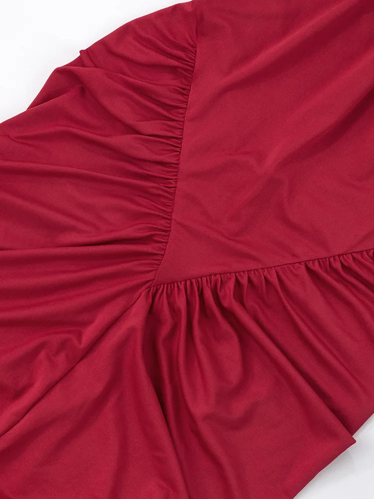 Mozision Halter Ruched Sleeveless Sexy Maxi Dress Women Gown Fashion Slim High Waist Evening Club Party Split Long Dress