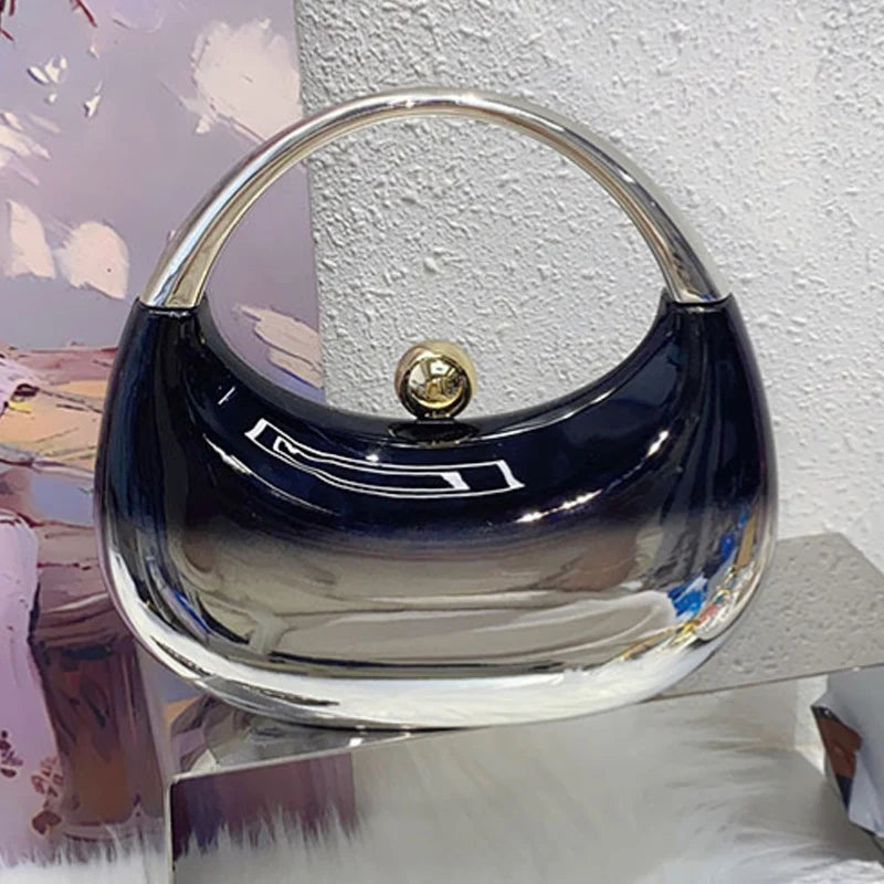 New Fashion Banquet Bag Acrylic Shell Bag Gradient Lipstick Change Handbag Box Bag