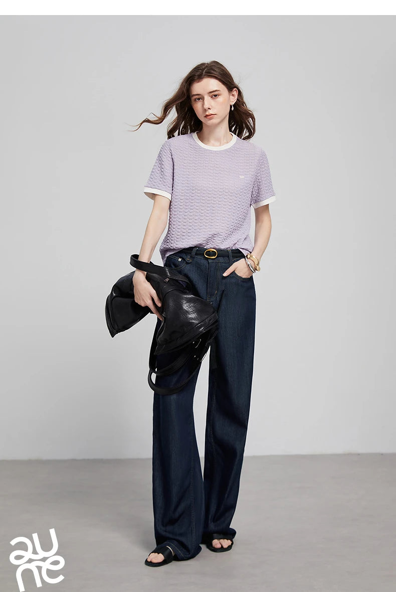 TOYOUTH Women Short Sleeve T shirt 2025 Spring New Tops 8521006