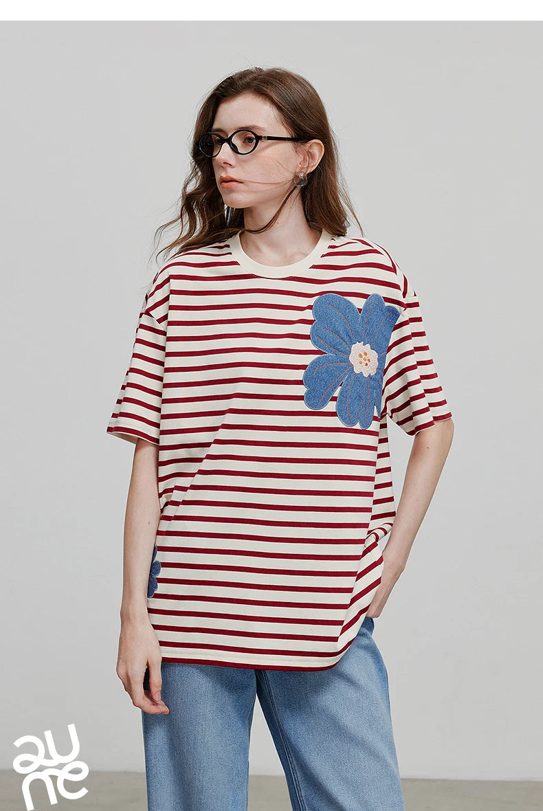 TOYOUTH Women Short Sleeve T shirt 2025 Spring New Tops 8521034