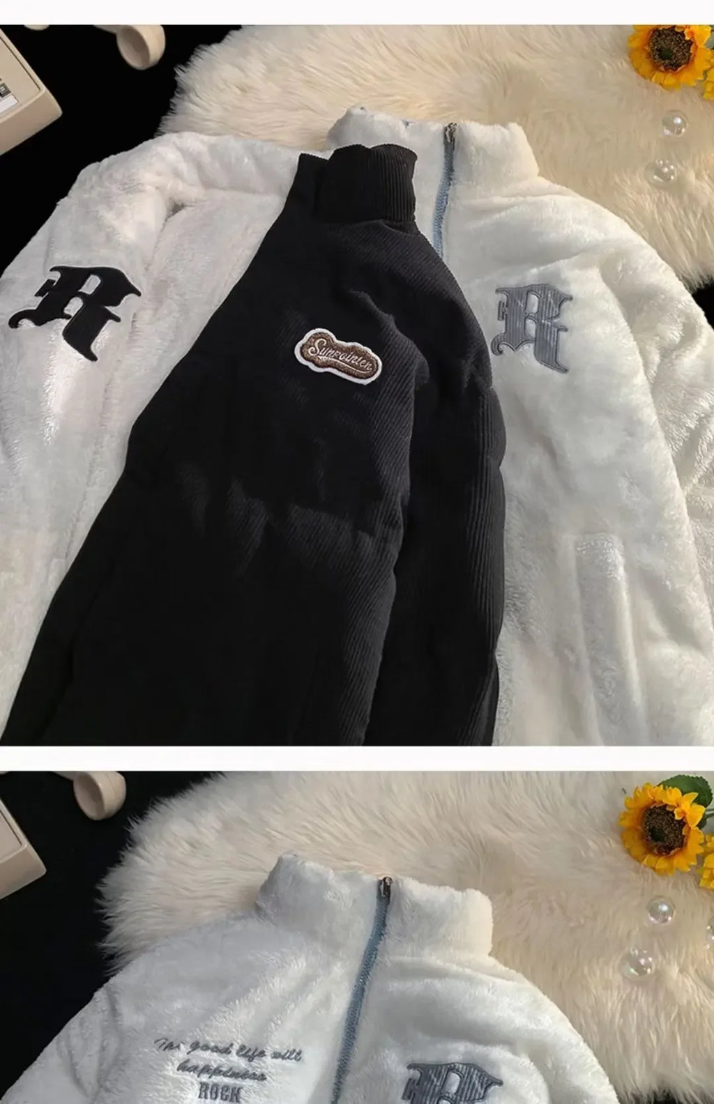 Fog Blue Cotton-padded Coat Men's Winter Thickened Hong Kong Style Corduroy Cotton Jacket Design Sensibility Niche 2023 Workwear