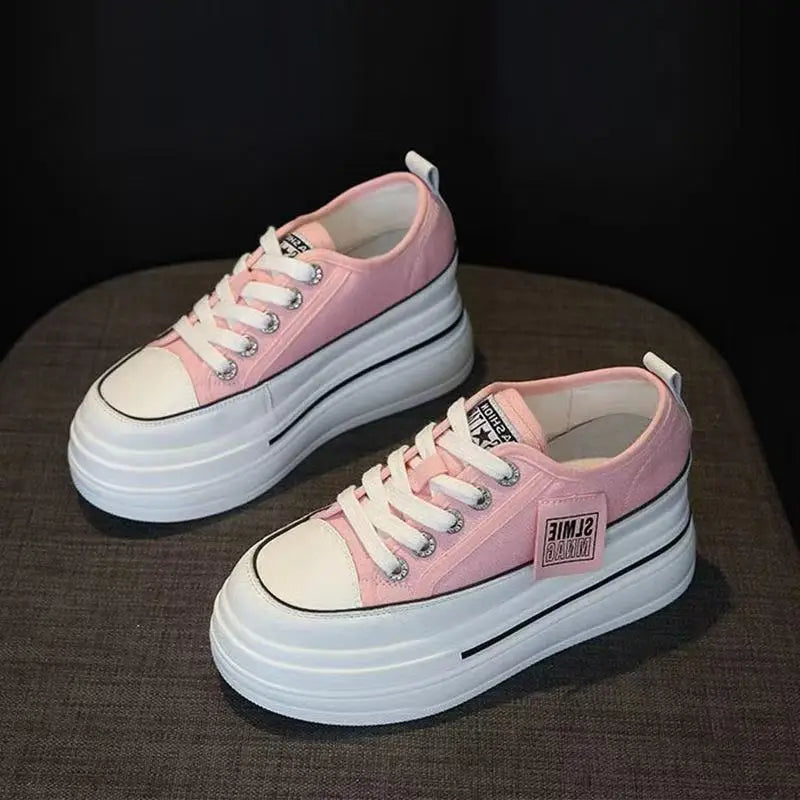 Canvas Shoes Women Spring Summer Casual Walking Platforms Vulcanized Shoes Ladies Fashion Chunky Sneakers Zapatos Para Mujer