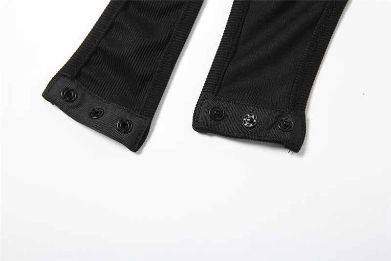 SylCue Irregular Hollow Solid Skinny Bodysuit Women Turtleneck Shirring Full Sleeve Spicy Girl Fashion Trend Classic Streetwear