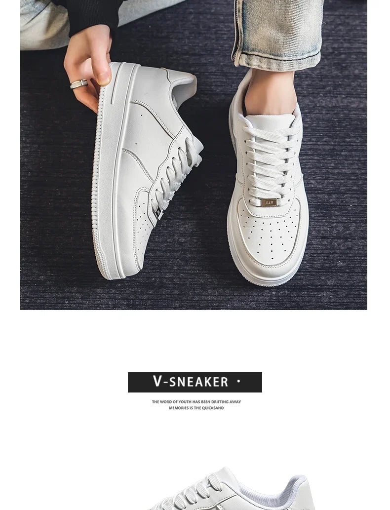 Autumn/Winter Black Casual Men's Shoes Air Force Sports Number 1 Black Kitchen Trendy Shoes Winter Rubber Outsole China Made