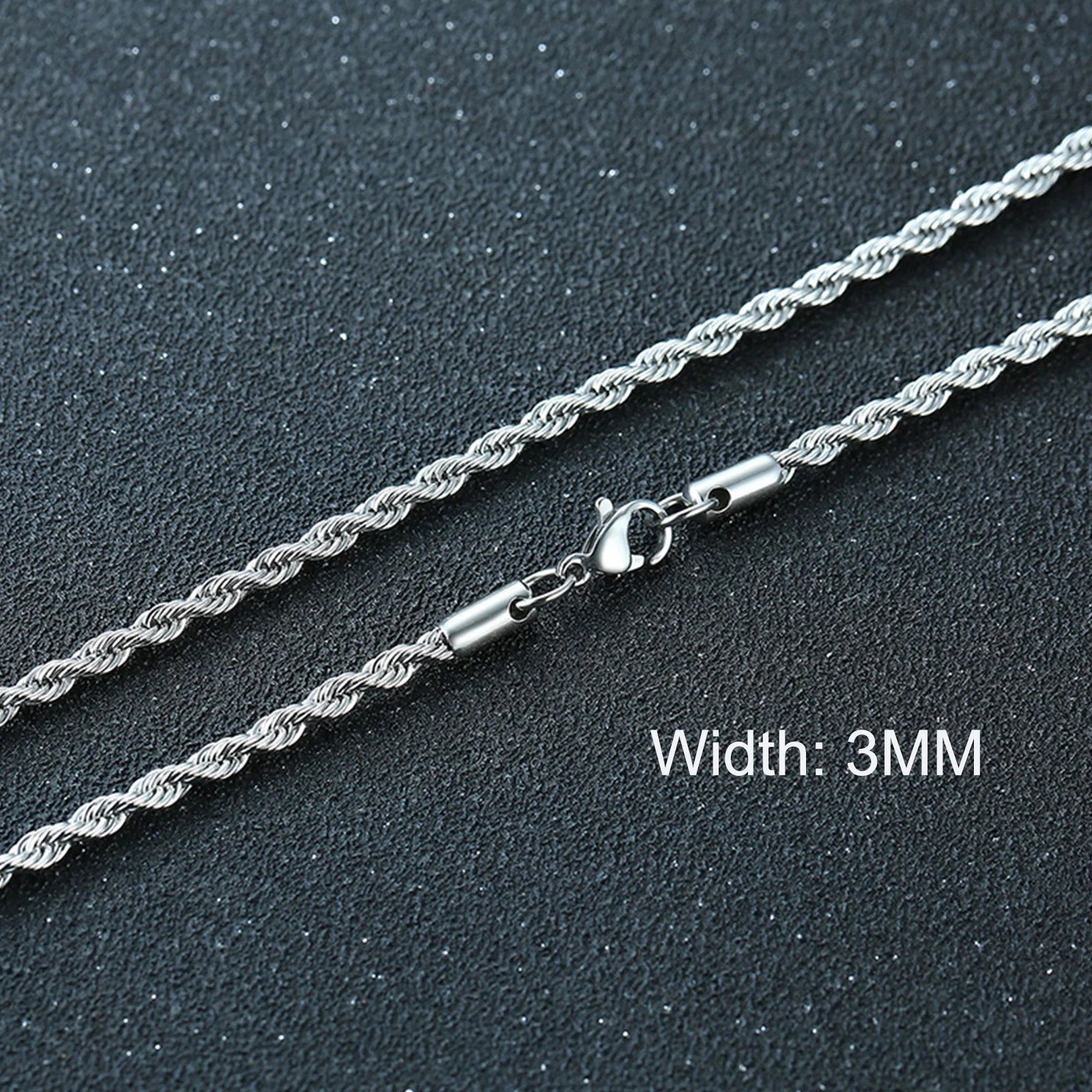 3/5/7/9/11MM Cuban Chain Necklaces for Men Women,Stainless Steel Curb Link Chain Collar,Jewelry Gift for Dad Husband BFF