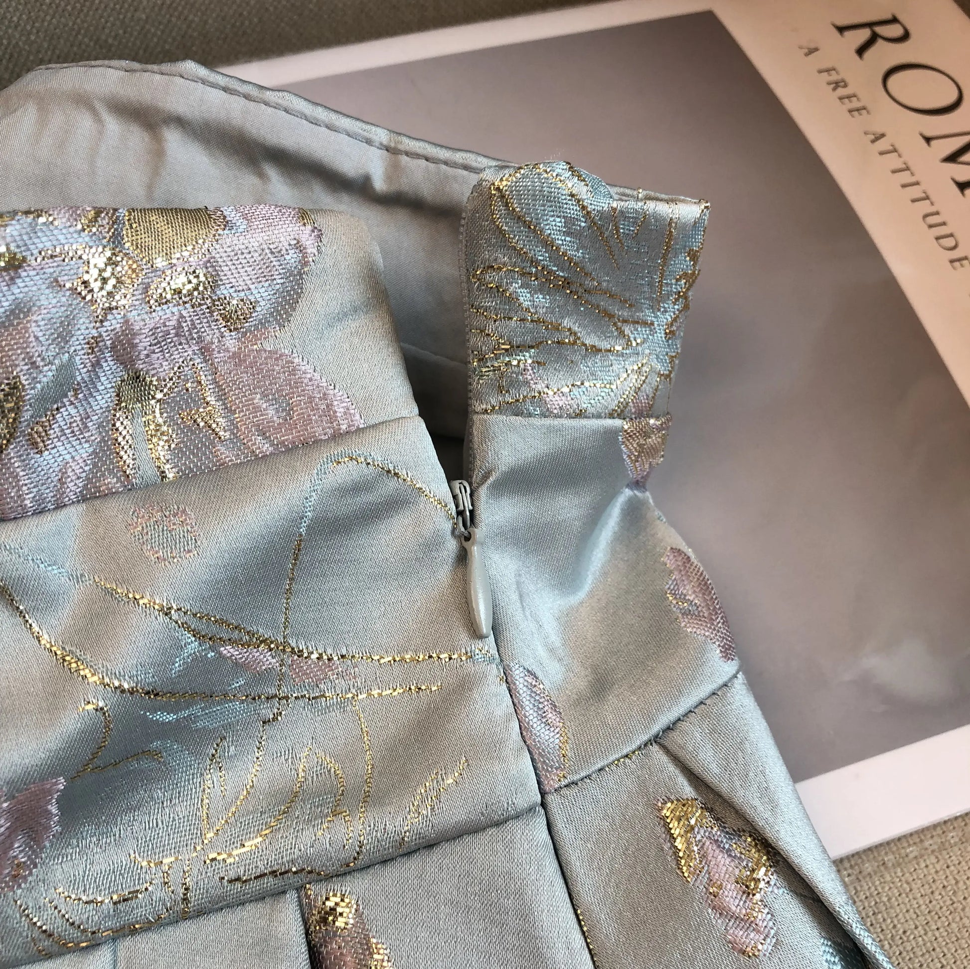 Summer New Chinese Style Satin Jacquard Horse-Face Pleated Mini Skirts Sweet Cute Girl High Waist Short Skirt for Women