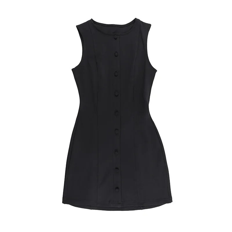 Yj24078 Cross-border Spring 2024 New Slims Smooths Your Silhouette Sleeveless Mini Dress European American Style Elegant Vest