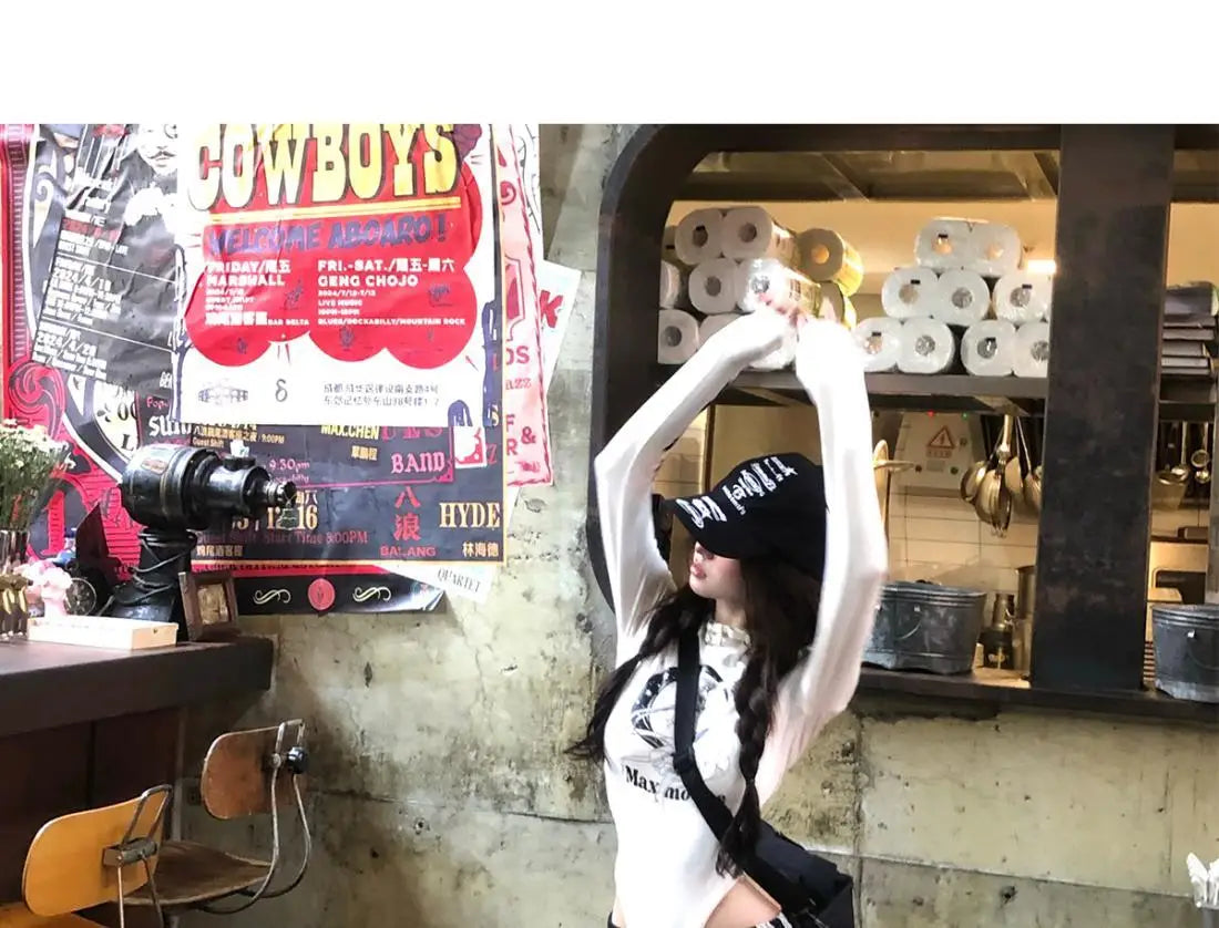 Dophee Original Spice Girls Elastic Waist All-match Loose Straight Wide Leg Pants Cute Bow Printed Splicing Lace Casual Trousers