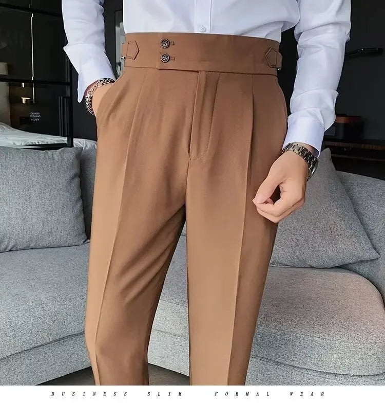 Men's Straight-leg High-waisted Casual Suit Pants High-end Feelslims Slimming Effective Spring Autumn Seasonal Pants