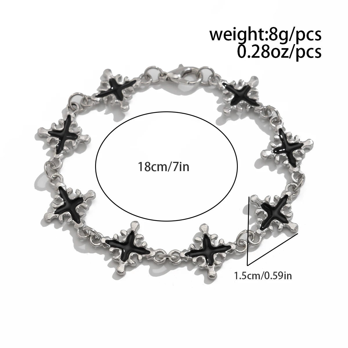 SHIXIN Trendy Vintage Jesus Cross Charm Bracelet for Man Hip Hop Silver Color Bangles on Hand Christian Jewelry Daily Accessory