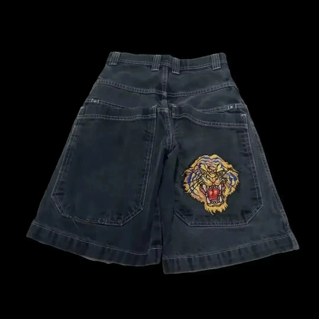 Y2K Baggy Shorts Gothic American Pocket printing Denim Gym Shorts 2000s vintage Streetwear Hip Hop Men Women Basketball Shorts