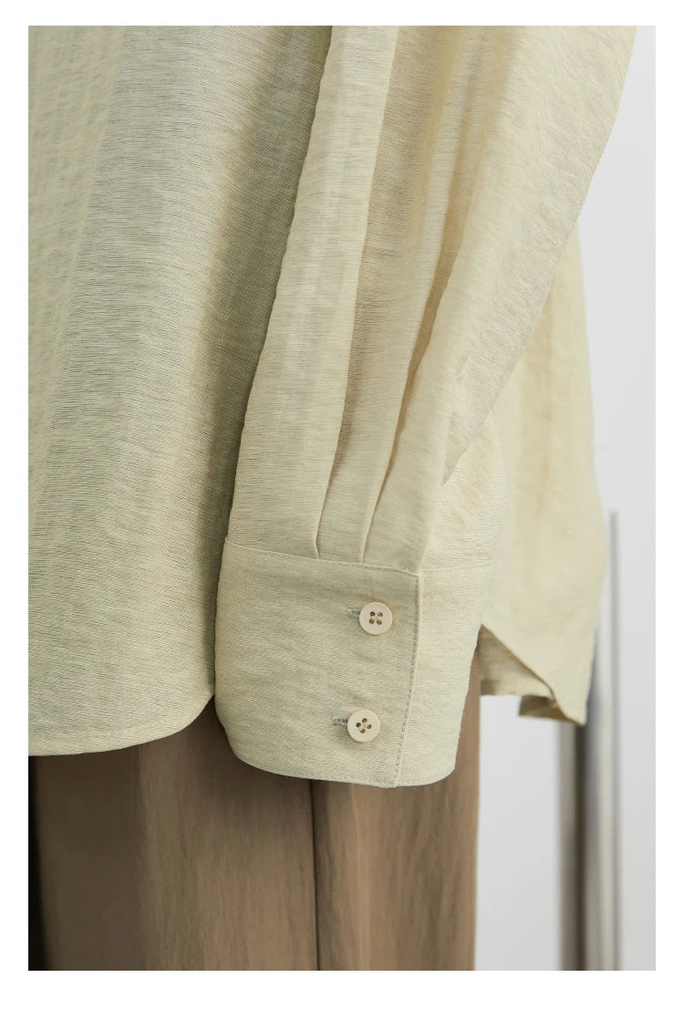 CHIC VEN Women Long Sleeve Shirts Solid Loose Casual New Style Design Back Hollow Out Shirt Female Blouse Spring Summer 2025