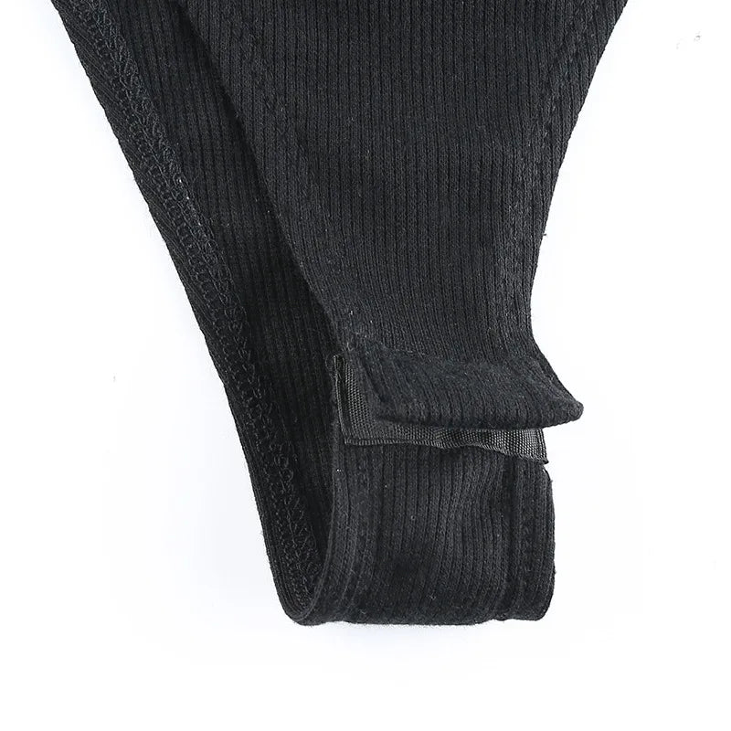 Harajuku Solid Jumpsuit Women Sleeveless Bodycon Sexy Black Body Tops Fashion Streetwear Vintage Y2k Gothic Bodysuits Clothing