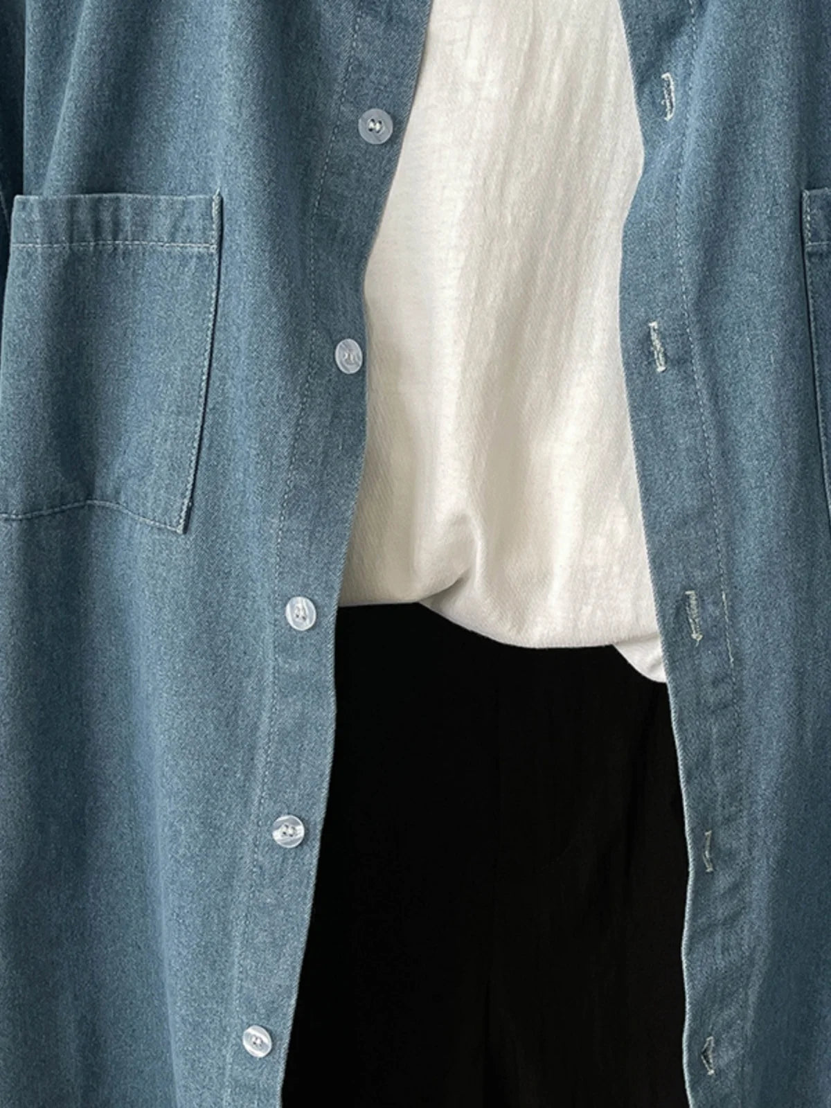 Retro Loose Denim ort Sve irt Bla Versatile Cotton Blend Korean Sle Women's Summer Faion White T-irt Bla orts