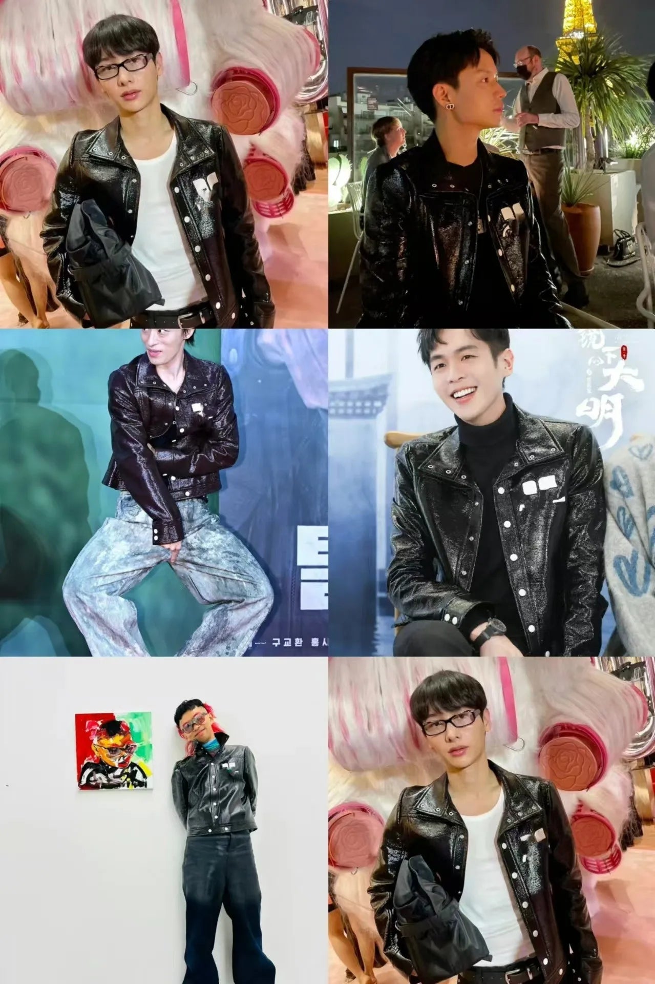 ort PU Jaet High Collar Bright Surface Color Blo Classic Bestseller Street Sle Long Sve Women's Leather Coat