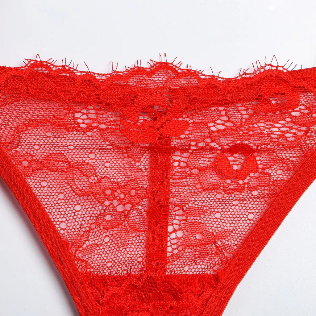 Diccvicc Beautiful Lingerie Eyelash Elegant Transparent Lace Bra Panty Set Floral Embroidery Women Sexy Underwear Exotic Outfit