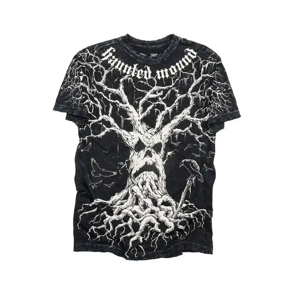 Oversized Loose Printed Cotton Heavy Duty Acid Wash T-Shirt Men's Rich New Trend Distressed Retro Custom Long Sleeve DTG T-Shirt