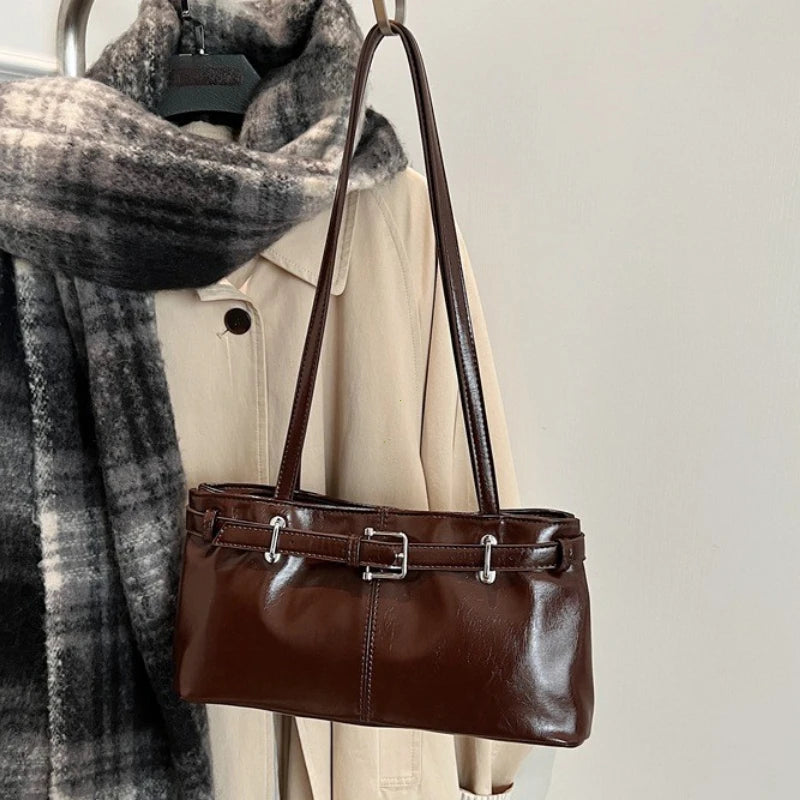 PU Leather Shoulder Bags For Women 2025 Y2K Vintage Ladies Underarm Commuting Bag Hot Sale Bags for Women Handbags And Purses