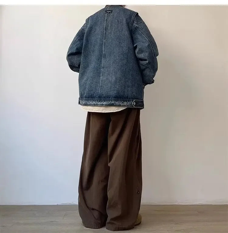 Japanese Style Functional Paratrooper Casual Pants Men Women's Preppy Vintage Versatile Loose Fit Straight Leg Bell Bottoms Work