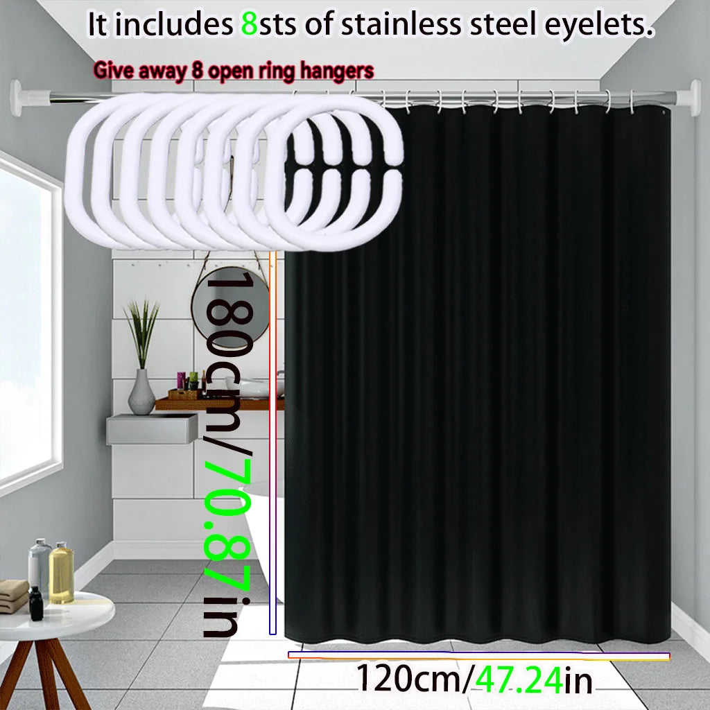 Simple style Black shower curtain Pure black design bathroom decorative curtain partition curtain PEVA waterproof material