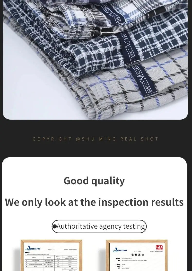 Plus Size M-3XL Men's Aro Pants Cotton Lattice Underwear Loose High Waist Summer Thin Breathable Home Shorts Pouch Underpants