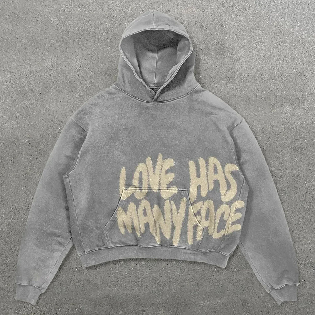 American Retro Harajuku Y2K Casual Loose Hoodie Men Street Hip-Hop Fashion Versatile Letter Print Oversized Sweatshirt Women