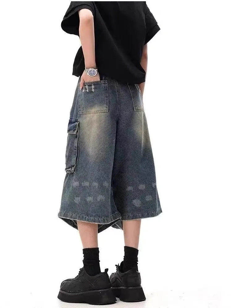 Summer Women's Camouflage Unisex Loose Capris Street Style Cargo Shorts Young Girl Casual Bottom Female Calf-length Pants