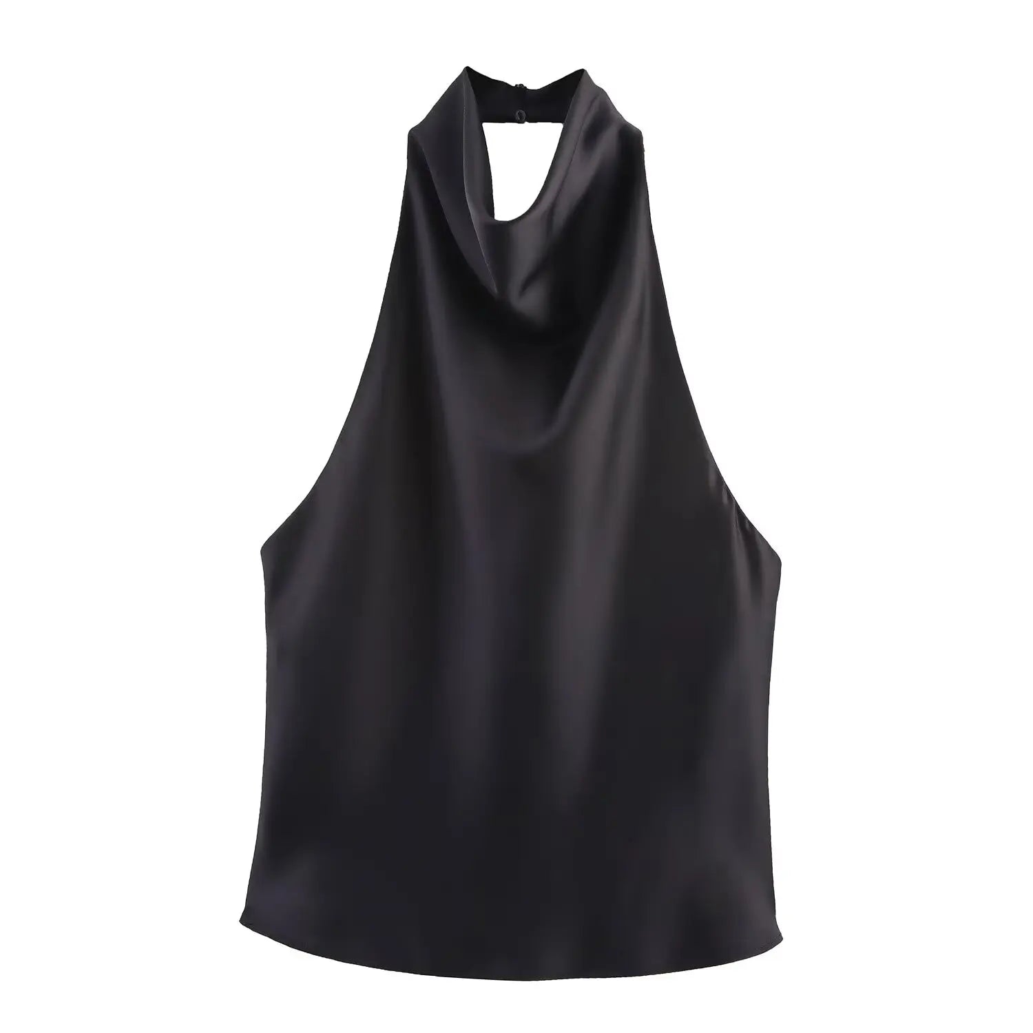 TFMLN Elegant Halter Top for Women Spring Summer Sexy  Backless High Street Waistcoat Female Fashion Solid Halter Neck Tops