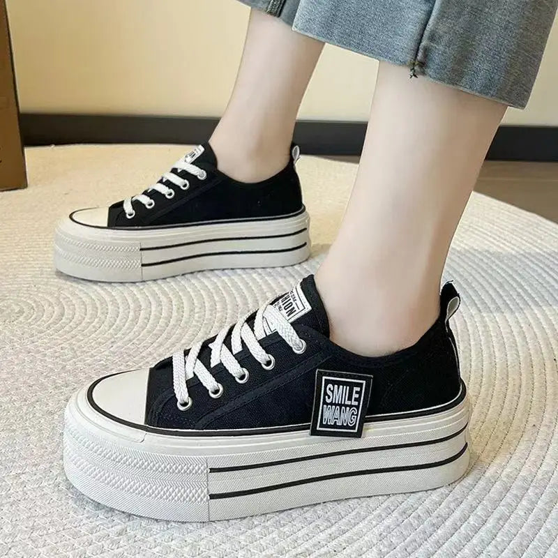 Canvas Shoes Women Spring Summer Casual Walking Platforms Vulcanized Shoes Ladies Fashion Chunky Sneakers Zapatos Para Mujer