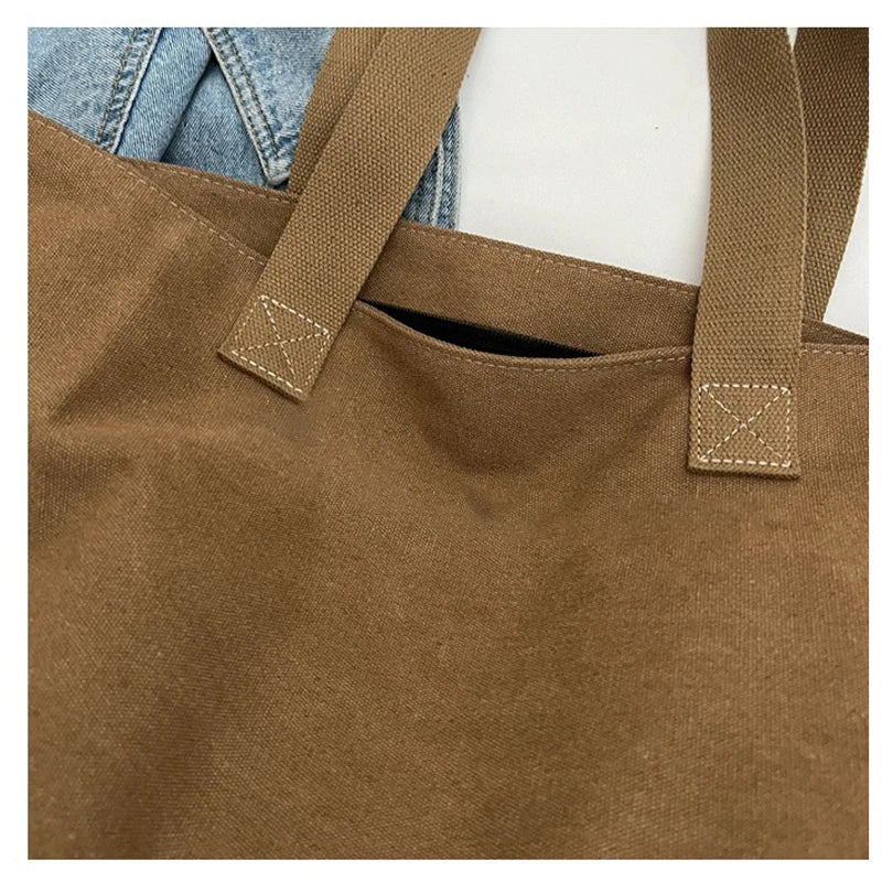 Women's Canvas Tote Bag Fashionable Spacious Durable Shoulder Bag with Zipper Closure and Classic Design Perfect for Work