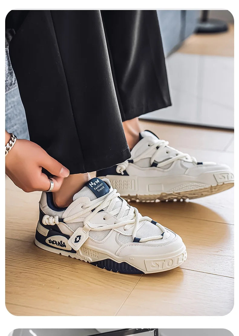 2025 New Summer Men's Shoes Original Casual Flat Shoes Sport Thick Bottom Increased Height Bread Trendy Shoes Skateboard sneaker