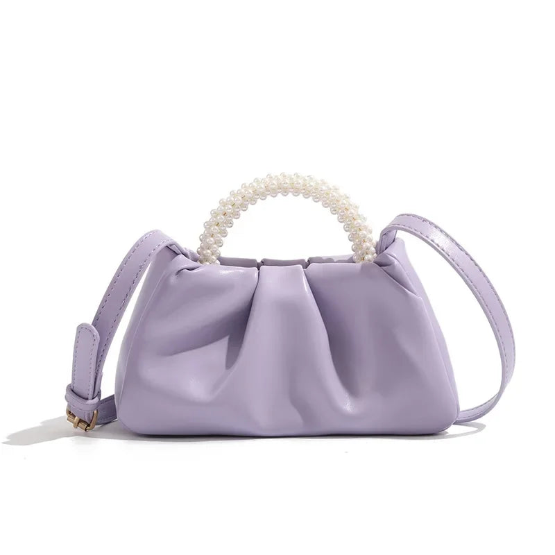 2025 Fashion Pearl Handle Women Dinner Clutch Purse Handbags Luxury Design Ladies Square Shoulder Bag Female Small Messenger Bag