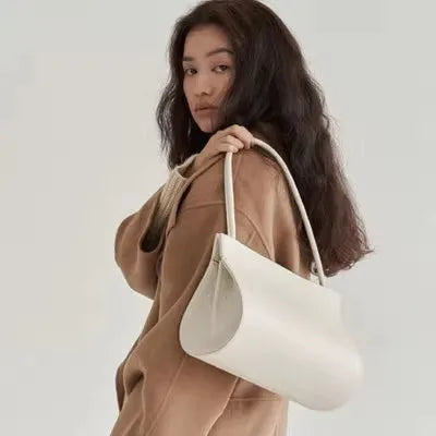 French Oval Design Women's Bag Summer Vintage Lychee Pattern Pu Leather Handbag Black Shoulder Underarm Bag Multilayer Totes Bag