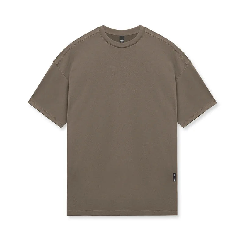 Men's Summer Casual Loose Oversized T-shirt O-Neck Short Sleeve Tee Male Quick Dry Breathable Gym Fitness Undershirt Clothing