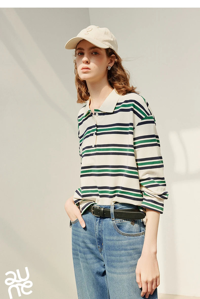 TOYOUTH Women T shirt 2025 Spring New Tops 8511053