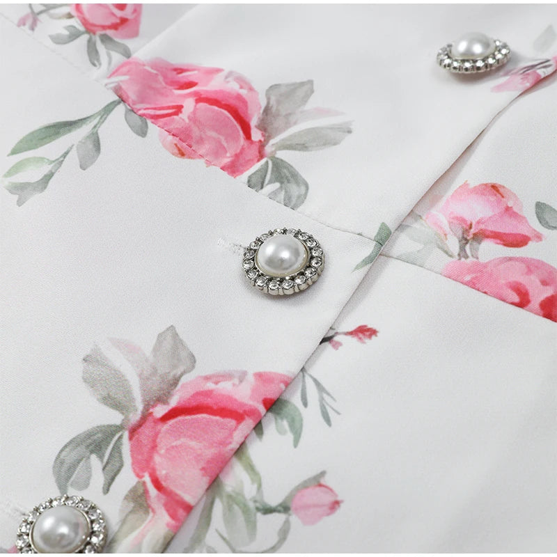 Chic Flower Print A-line Maxi Dress Women Elegant High Waist Strapless Backless Slim Vestidos 2025 Lady Summer Vacation Robes