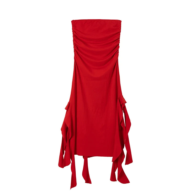 2024 Spring/Summer European and American Fashion Trend Women's New One Shoulder Bra Wrap Hip Slim Fit Irregular Dress