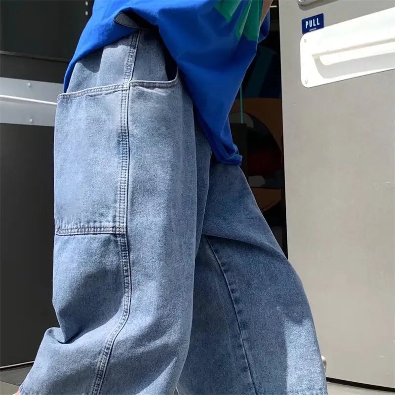 Multi-pockets Cargo Pants Summer Short Jeans Breeches Hip Hop Streetwear Baggy Denim Shorts Casual Wide-leg Capris Pants 5XL-M