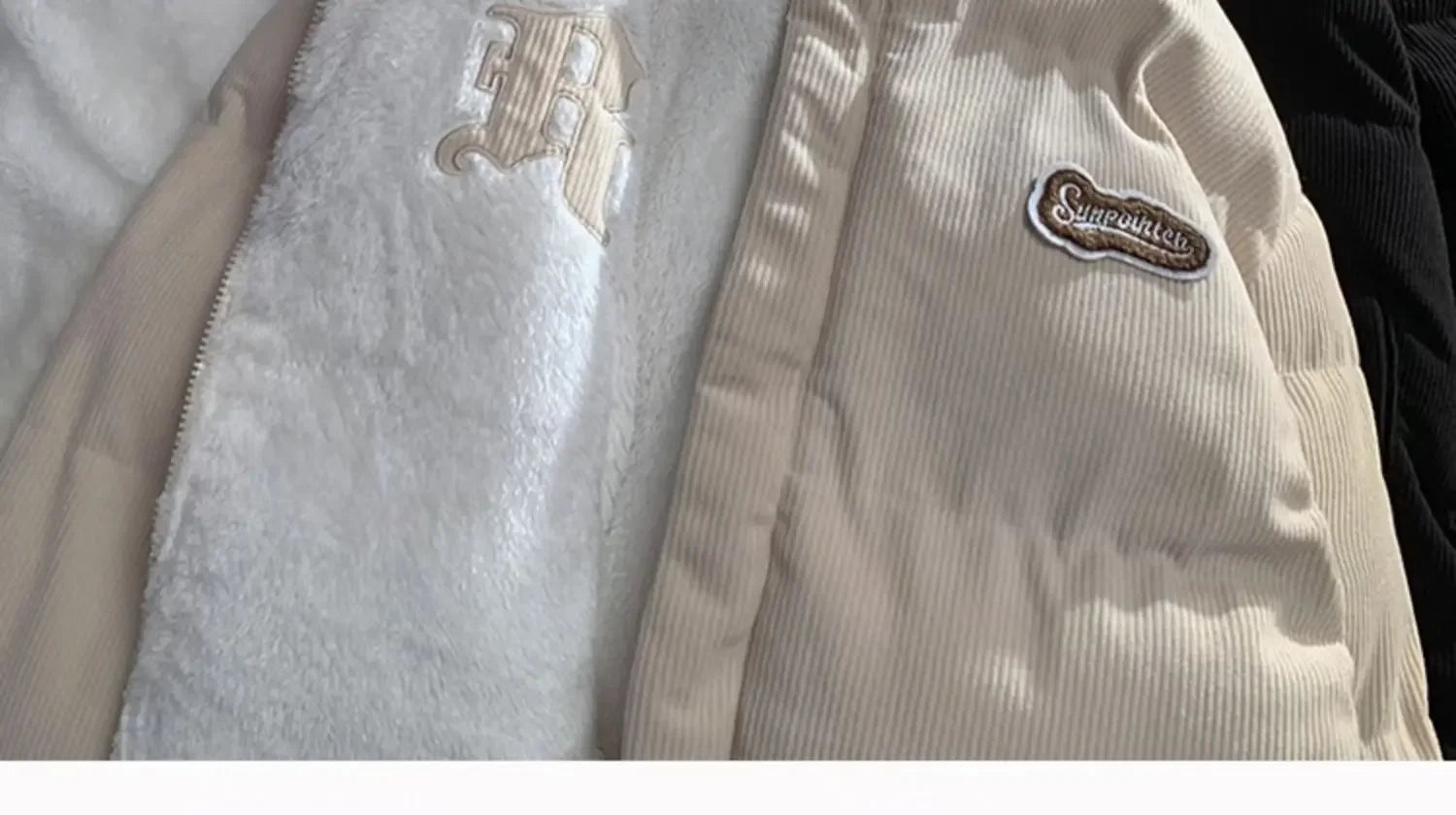 Fog Blue Cotton-padded Coat Men's Winter Thickened Hong Kong Style Corduroy Cotton Jacket Design Sensibility Niche 2023 Workwear