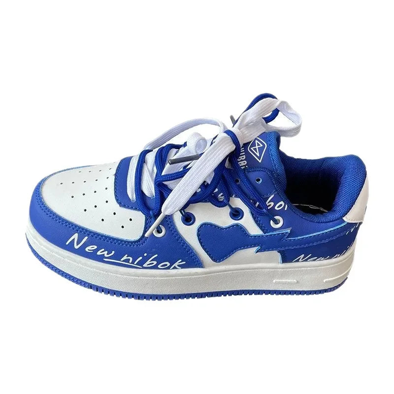 Women's Low-Top Breathable Trendy Shoes 2023 New Style Couple Casual Shoes PU Leather Rubber Bottom Comfortable Sneakers