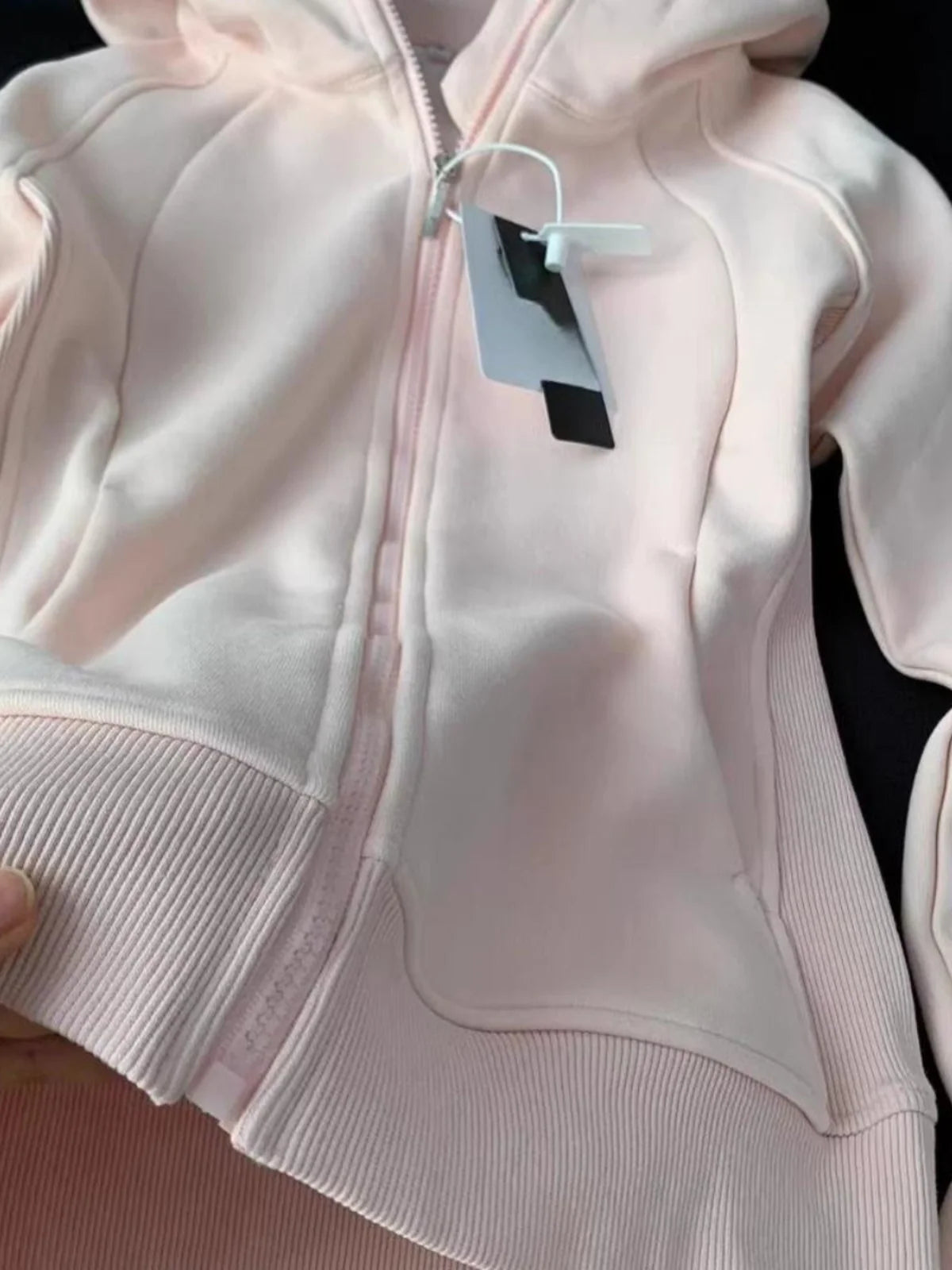 Pink Hooded Open Cardigan Women's Spring Autumn High-End Feeling Korean Sle Long Sve Polyester Fiber Single Piece