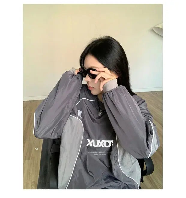 Loose Fit Hoodie Sweatirt ex Outdoor Casual Sle Color Blo Pleated Design Comfortable Breathable Youth Faion